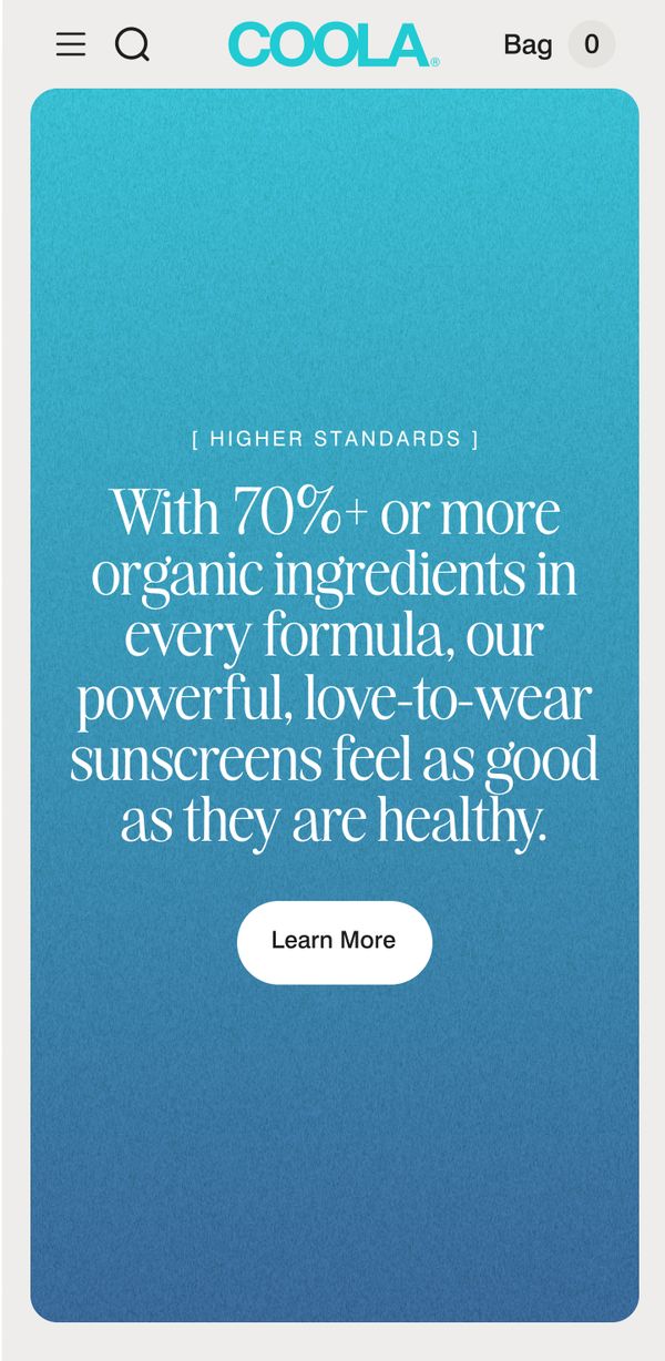 COOLA 70% ORGANIC INGREDIENTS