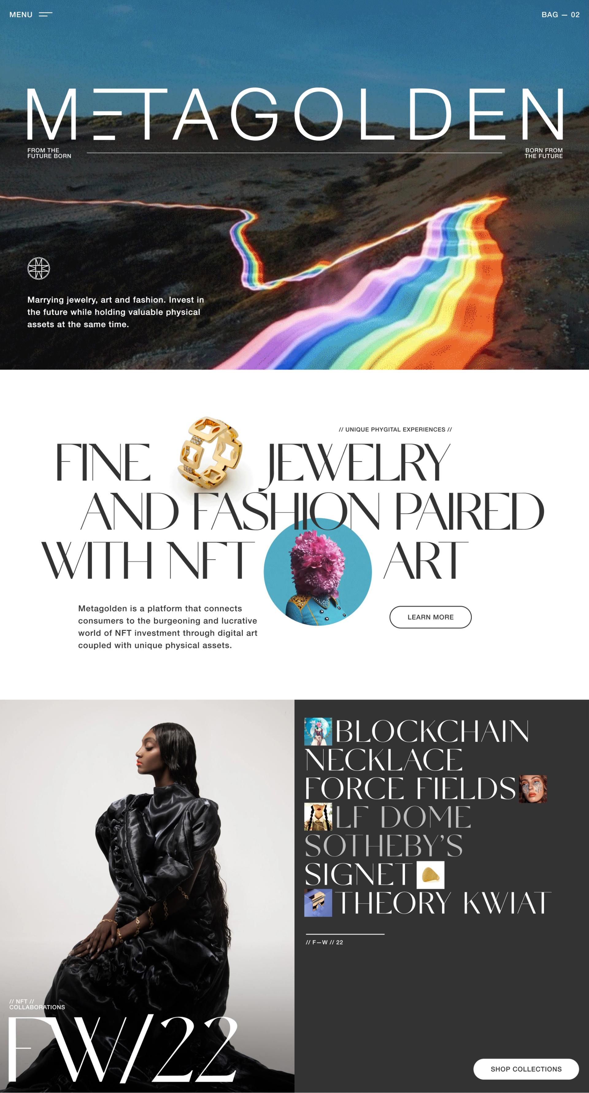 Metagolden is born from the future and marrying jewelry, art, and fashion.