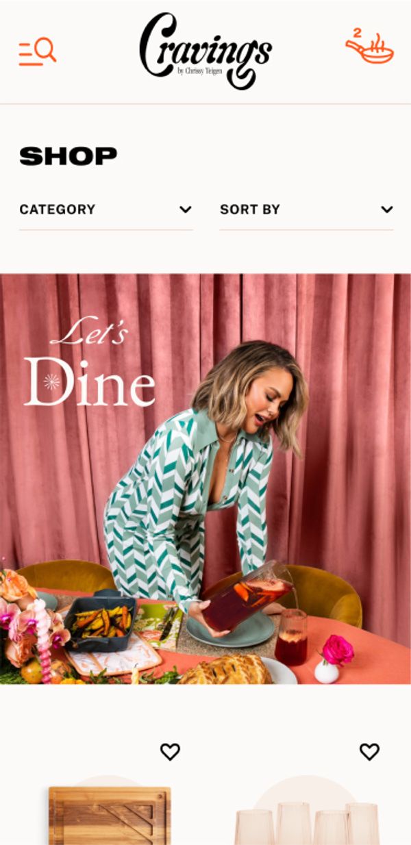 Mobile screenshot of Cravings shop page