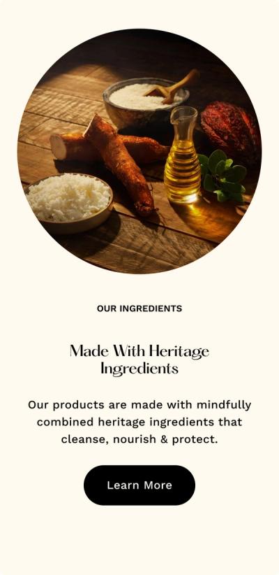 Mobile screenshot showcasing Erenzia ingredients