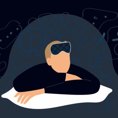 Illustration of Man Suffering from Insomnia