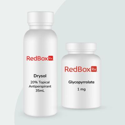 Treatment Options: RedBox Rx Drysol Antiperspirant and Glycopyrrolate Graphic
