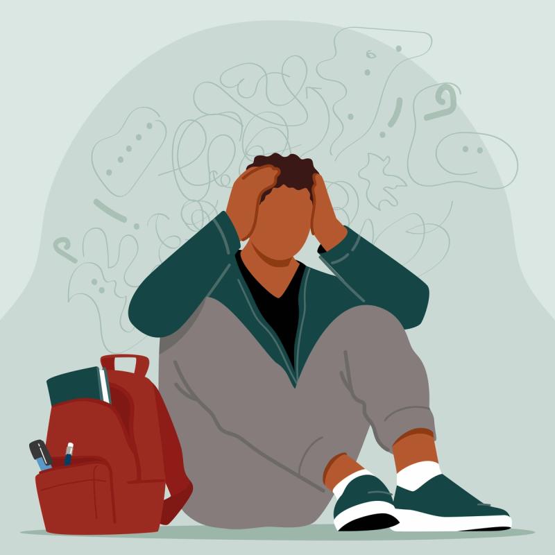 Illustration of Man Experiencing Adult ADHD