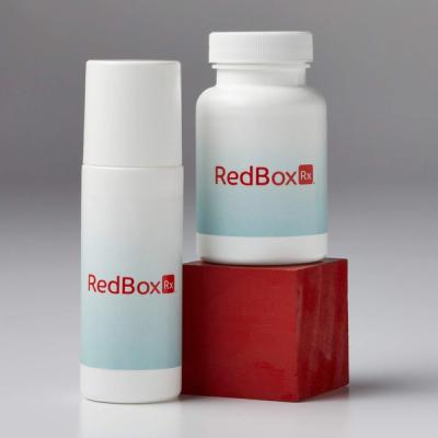 Redbox Rx Finasteride and Minoxidil White Bottles