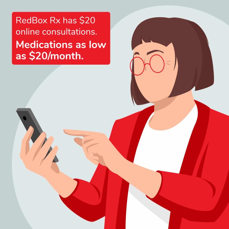 Illustration of $20 Online Consultation. Medications as Low as $20/Month.