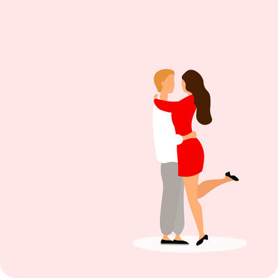 Illustration of Man & Women Embracing