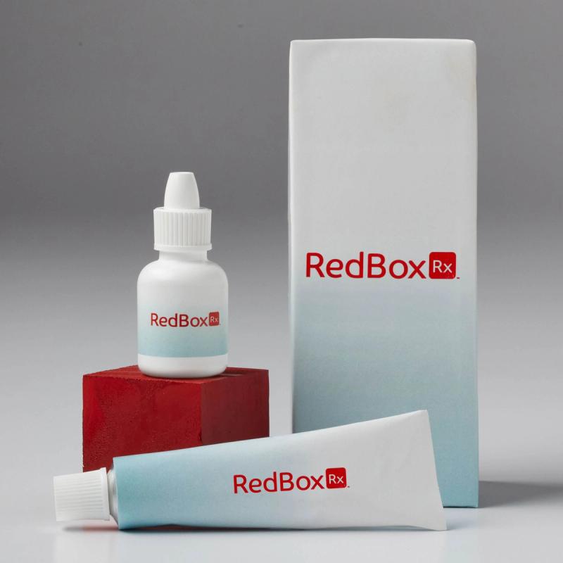 RedBox Rx Eye Drop Bottle, Tube and Med Box