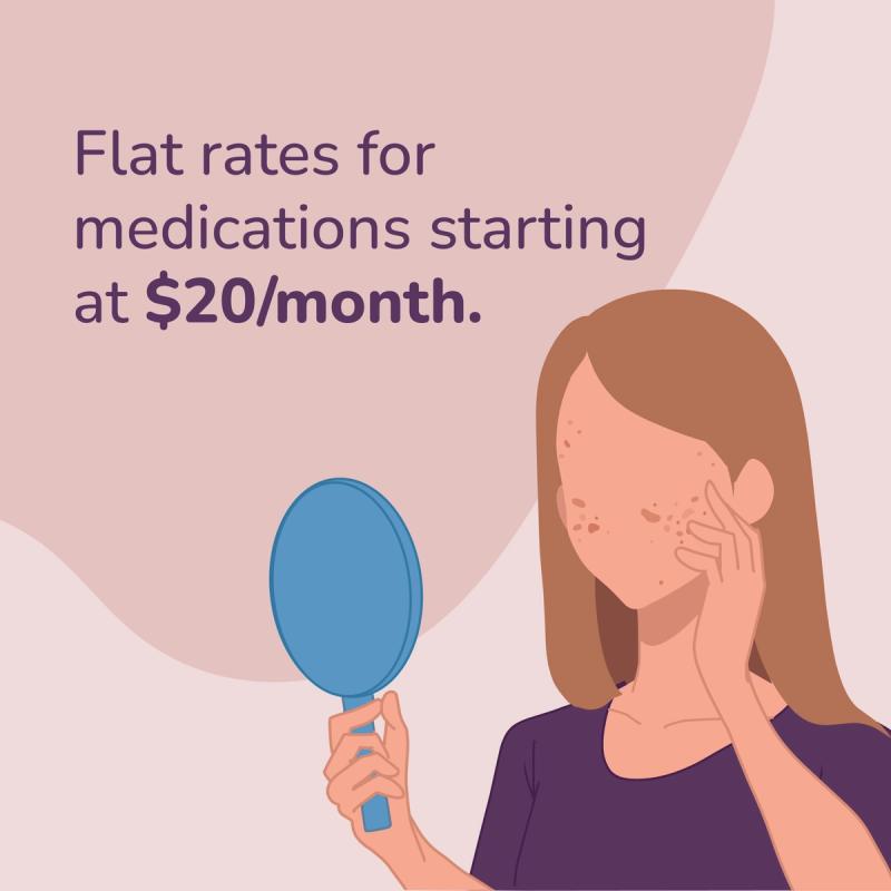 woman looking at a mirror to see the dark spots on her face