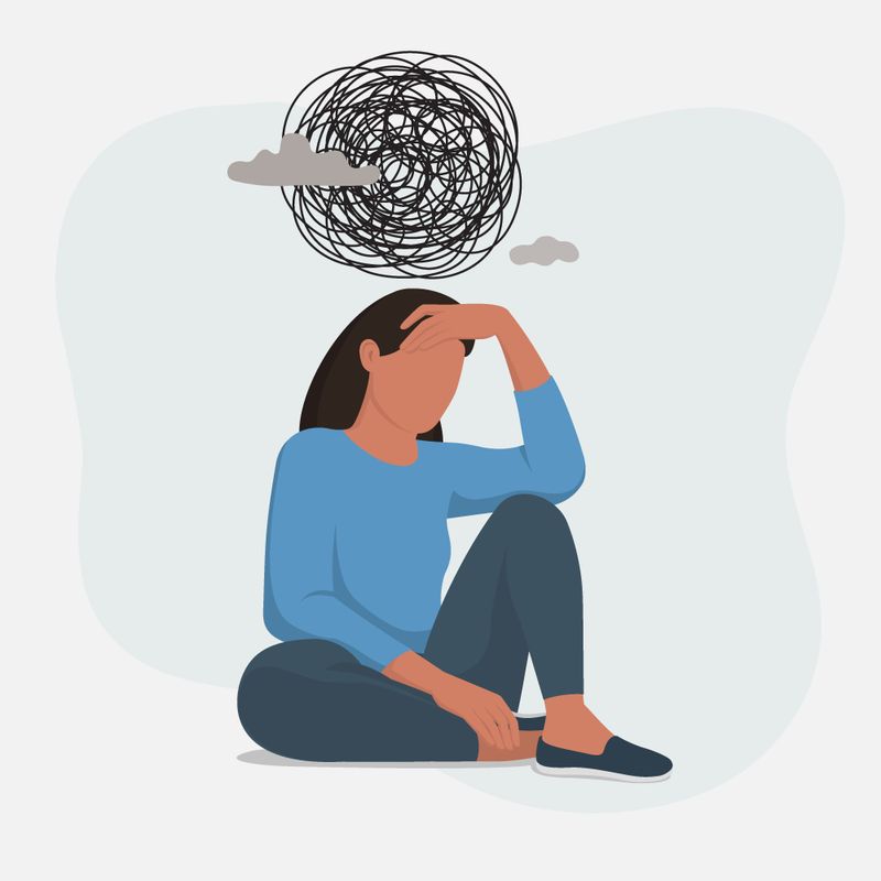 Illustration of a woman with anxiety