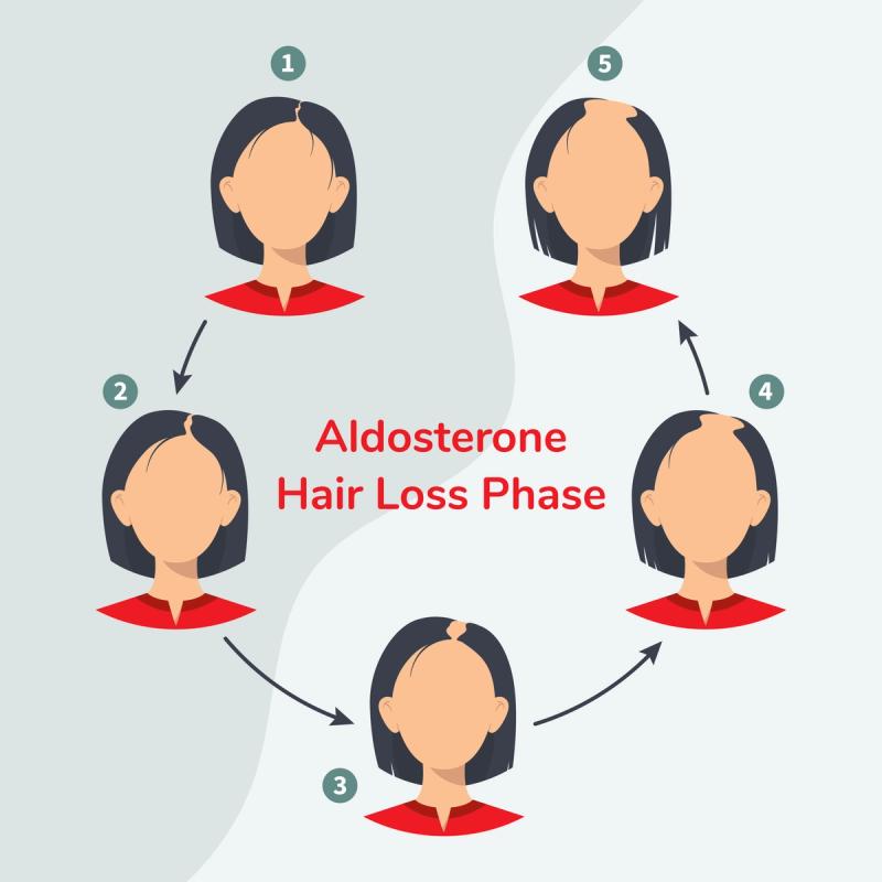 Illustration of the Aldosterone Hair Loss Phase