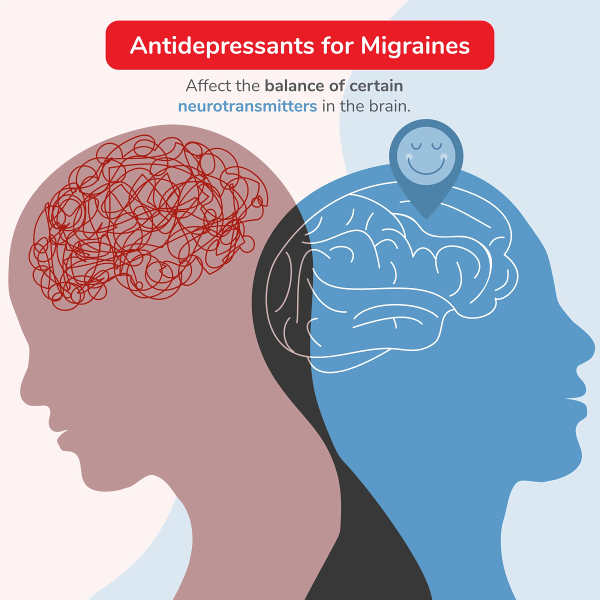 Illustration of Antidepressants Balancing Certain Neurotransmitters in the Brain