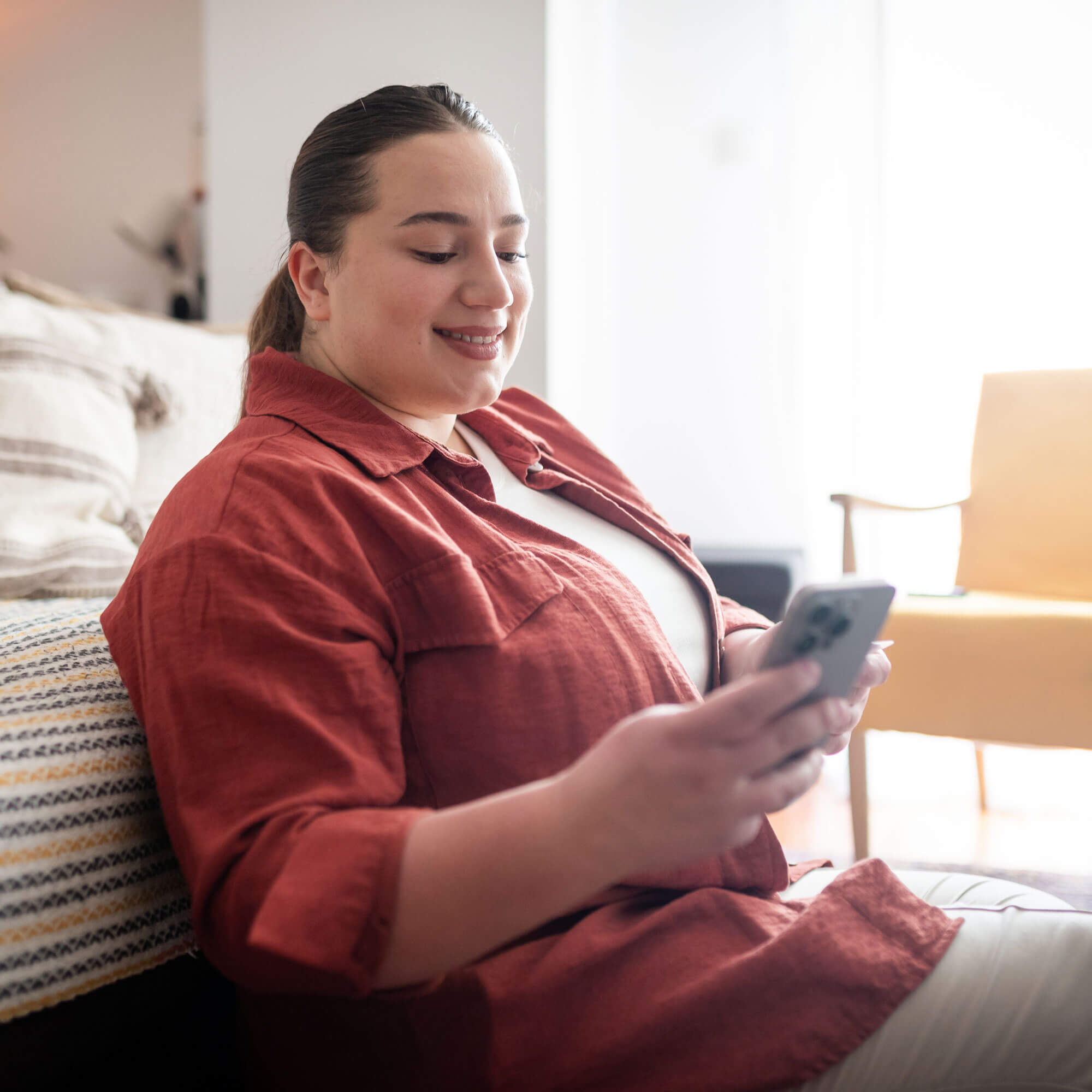 Woman Completing Online Weight Loss Assessment on Tablet