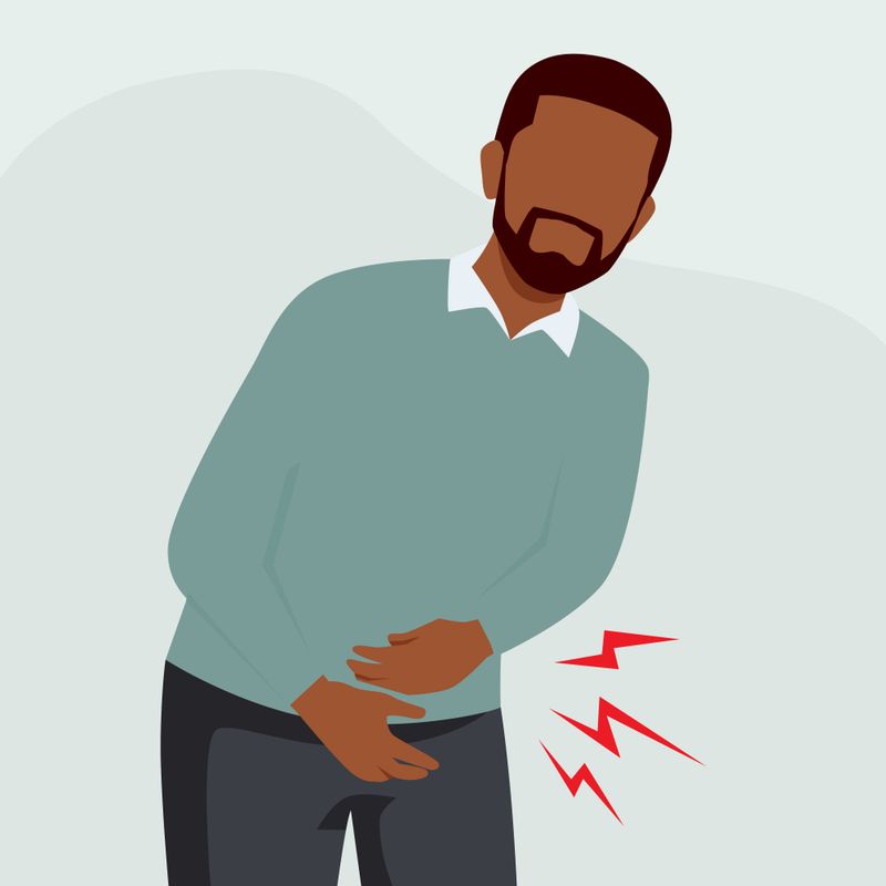 An illustration of a person affected by jock itch.