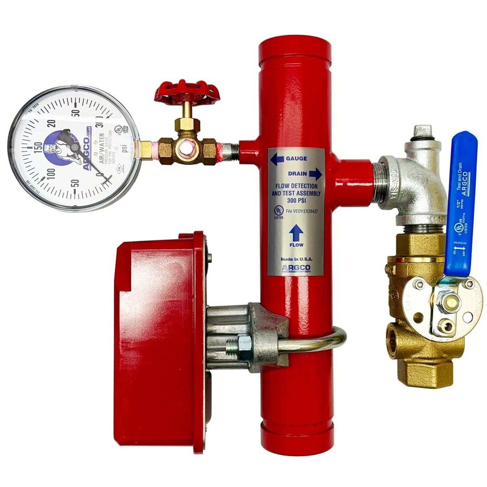 Válvula Riser Manifold ranurado 3" con válvula T&D UL/FM