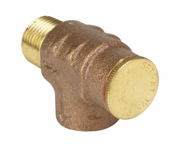 Válvula de alivio de presión preajustada a 175 PSI 1/2" x 1/2"