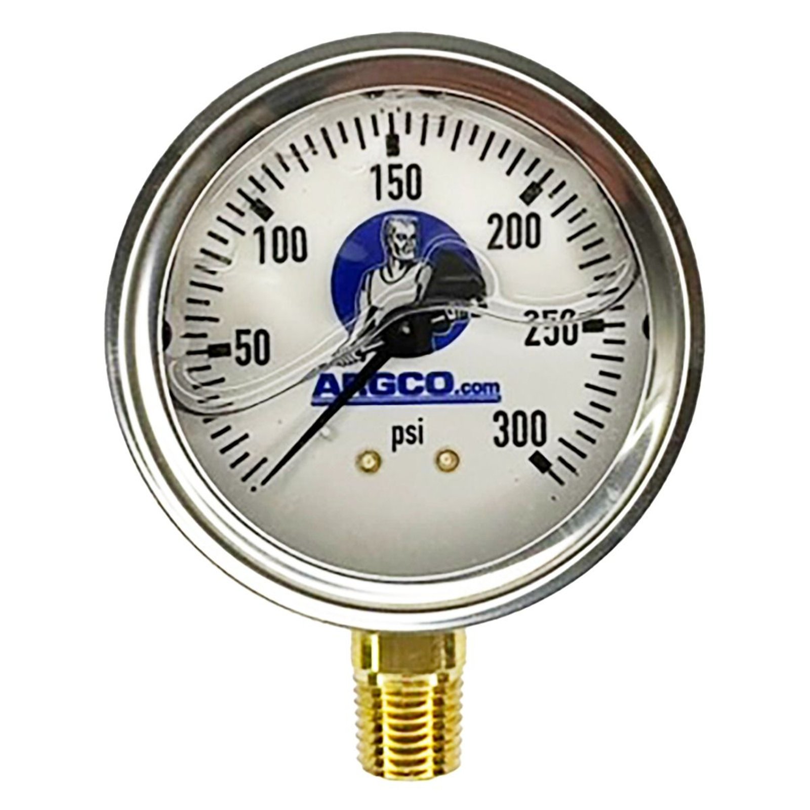 Manómetro con glicerina 2-1/2" 300#, inoxidable