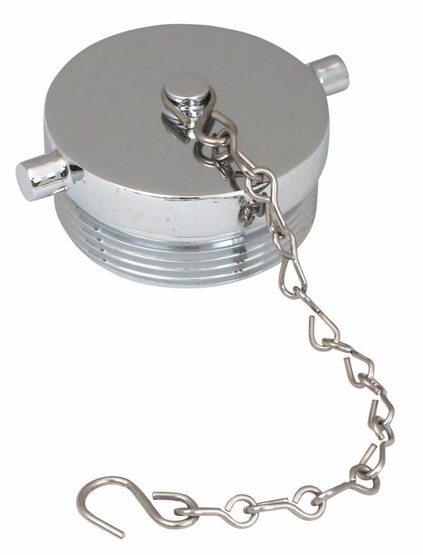 FDC Tapón&Cadena 2-1/2"NST PB Cromo Placa