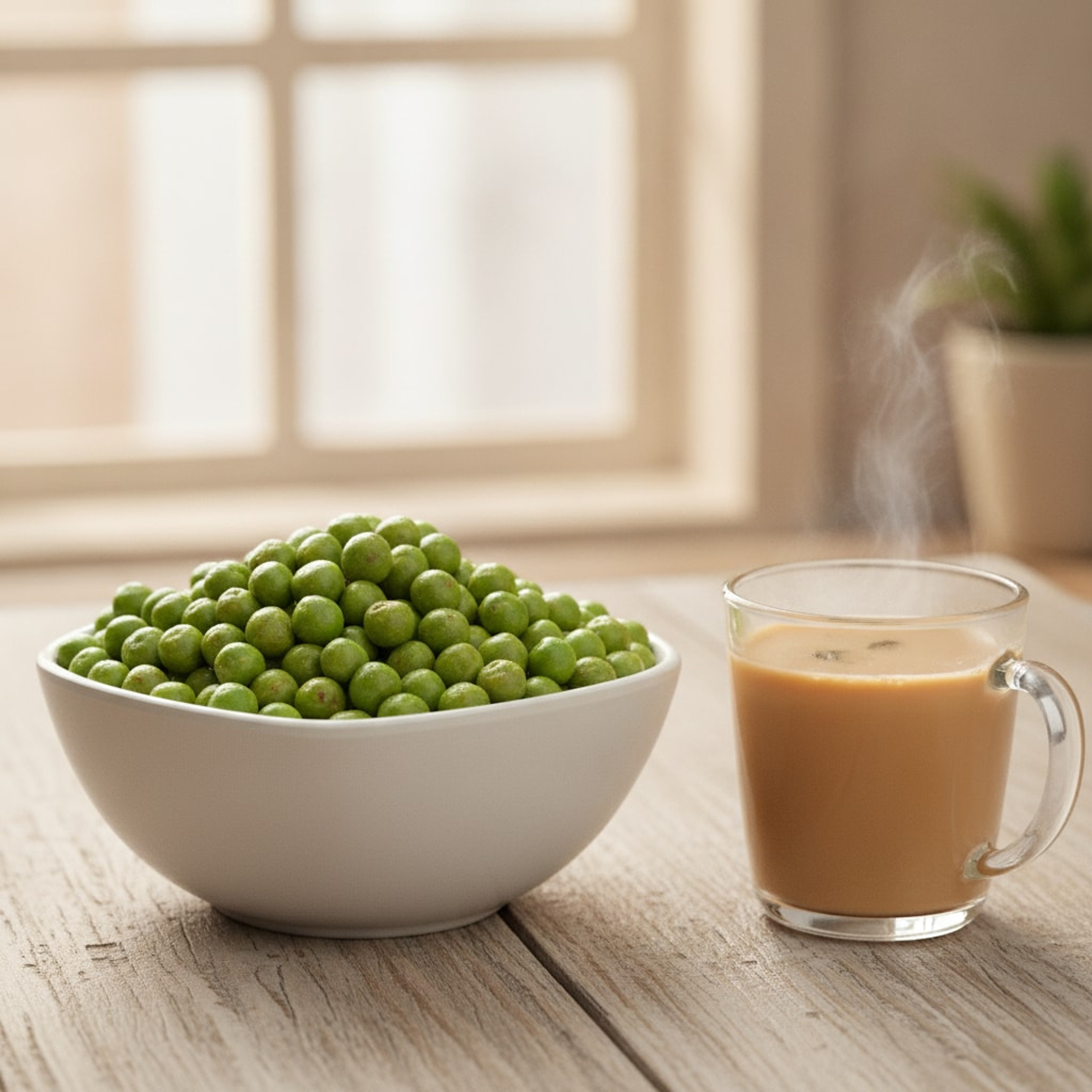 Roasted Green Matar (Green Peas) – With chai