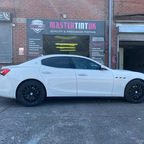 Maserati Ghibli finished outside MasterTint UK on Weston Street, Bolton
