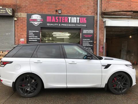 Range Rover Sport finished outside MasterTint UK on Weston Street, Bolton