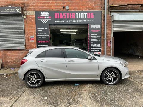 Mercedes A-Class finished outside MasterTint UK on Weston Street, Bolton