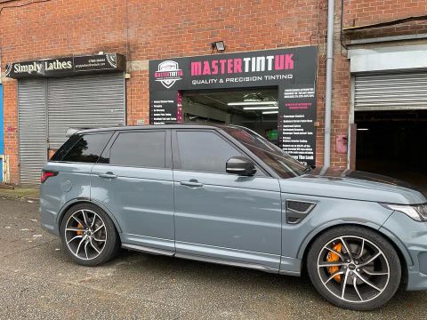 Range Rover SVR finished outside MasterTint UK on Weston Street, Bolton