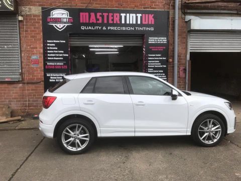 Audi Q2 finished outside MasterTint UK on Weston Street, Bolton