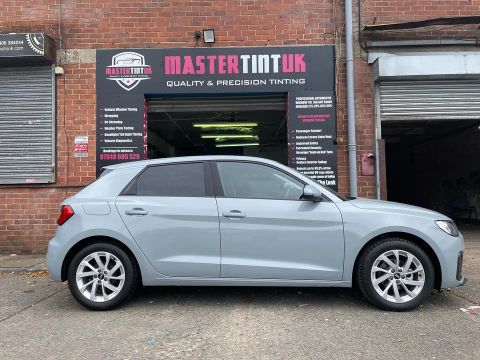 Audi A1 finished outside MasterTint UK on Weston Street, Bolton