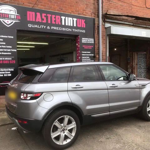 Range Rover Evoque finished outside MasterTint UK on Weston Street, Bolton