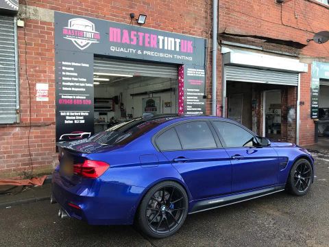 BMW M3 Competition Pack finished outside MasterTint UK on Weston Street, Bolton