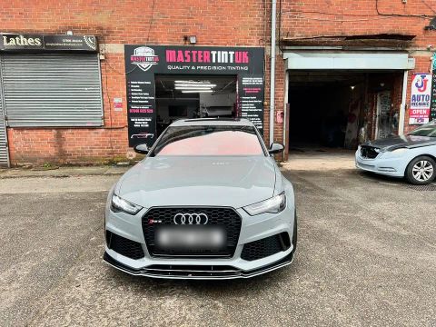 Audi RS6 finished outside MasterTint UK on Weston Street, Bolton