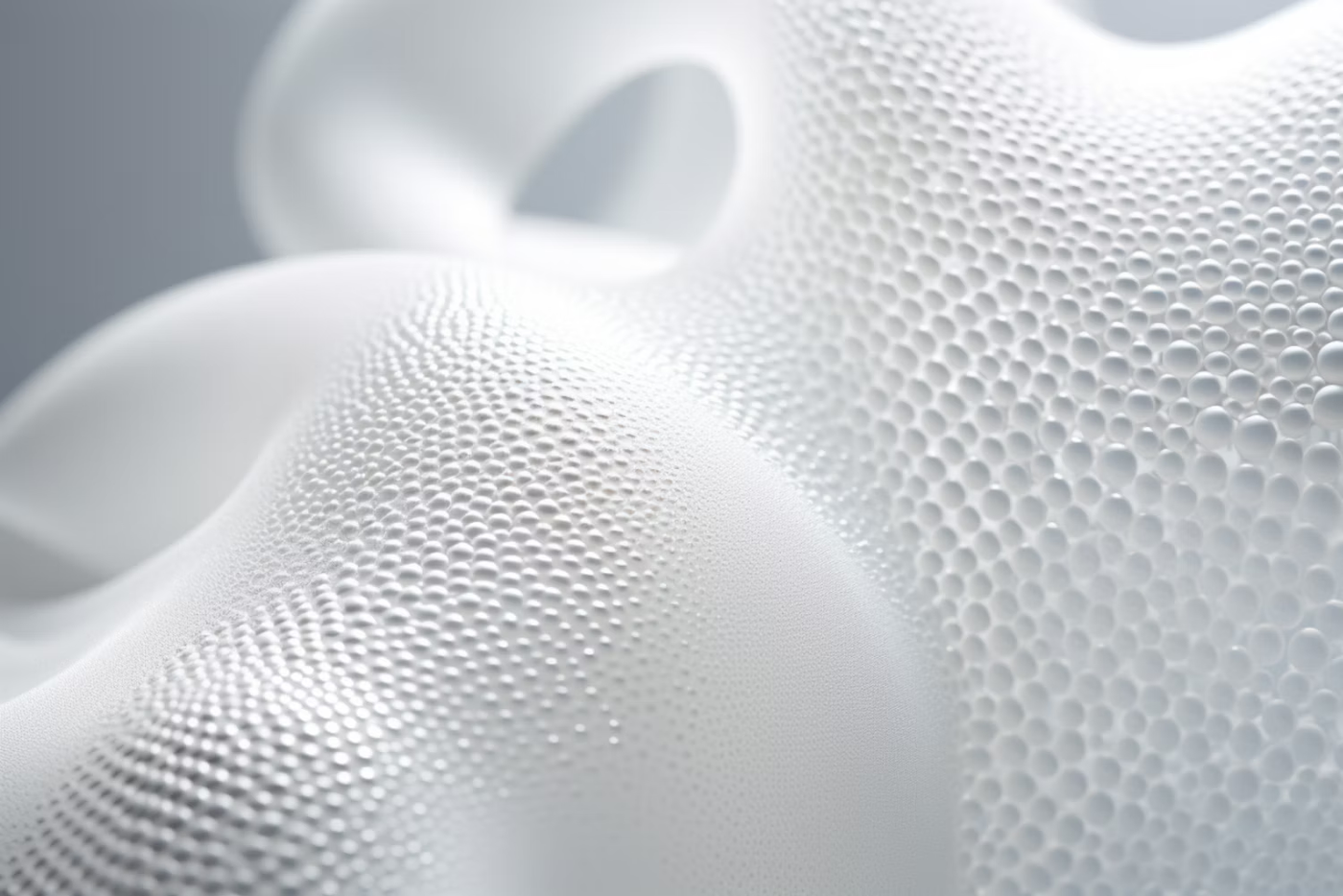 Close-up of a soft white textured 3D surface