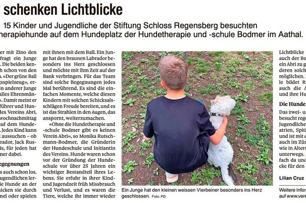 "Hunde schenken Lichtblicke" Zürcher Unterländer 2023