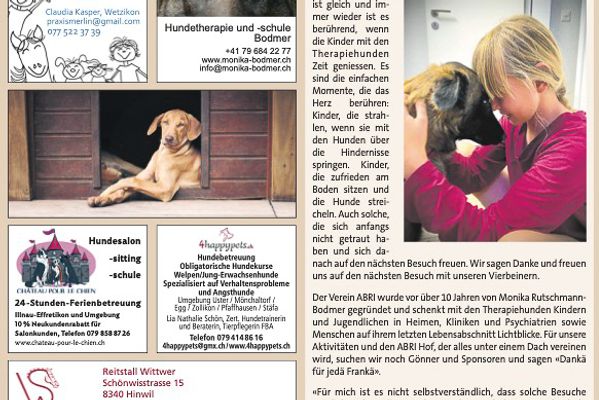 "Therapiehunde schenken Lichtblicke" Regio 2023