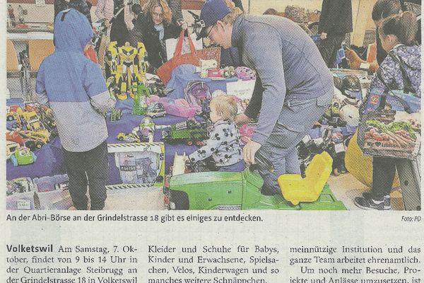 "14. Herbstbörse des Vereins ABRI" Glattaler 2023