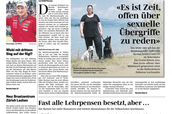 "Sexueller Missbrauch soll kein Tabu mehr sein" Titelseite MarchAnzeiger 2023