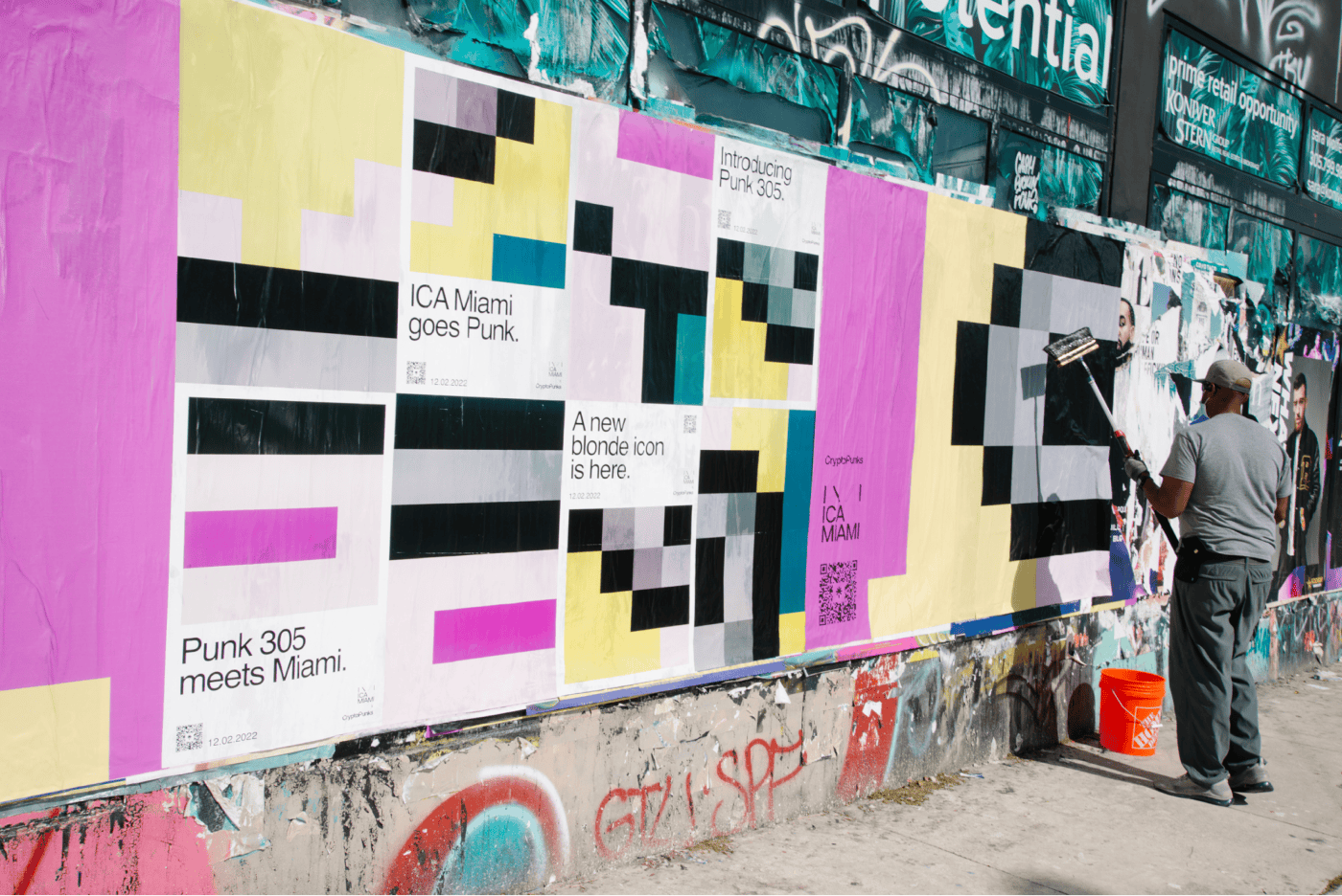 Wild postings campaign in Miami