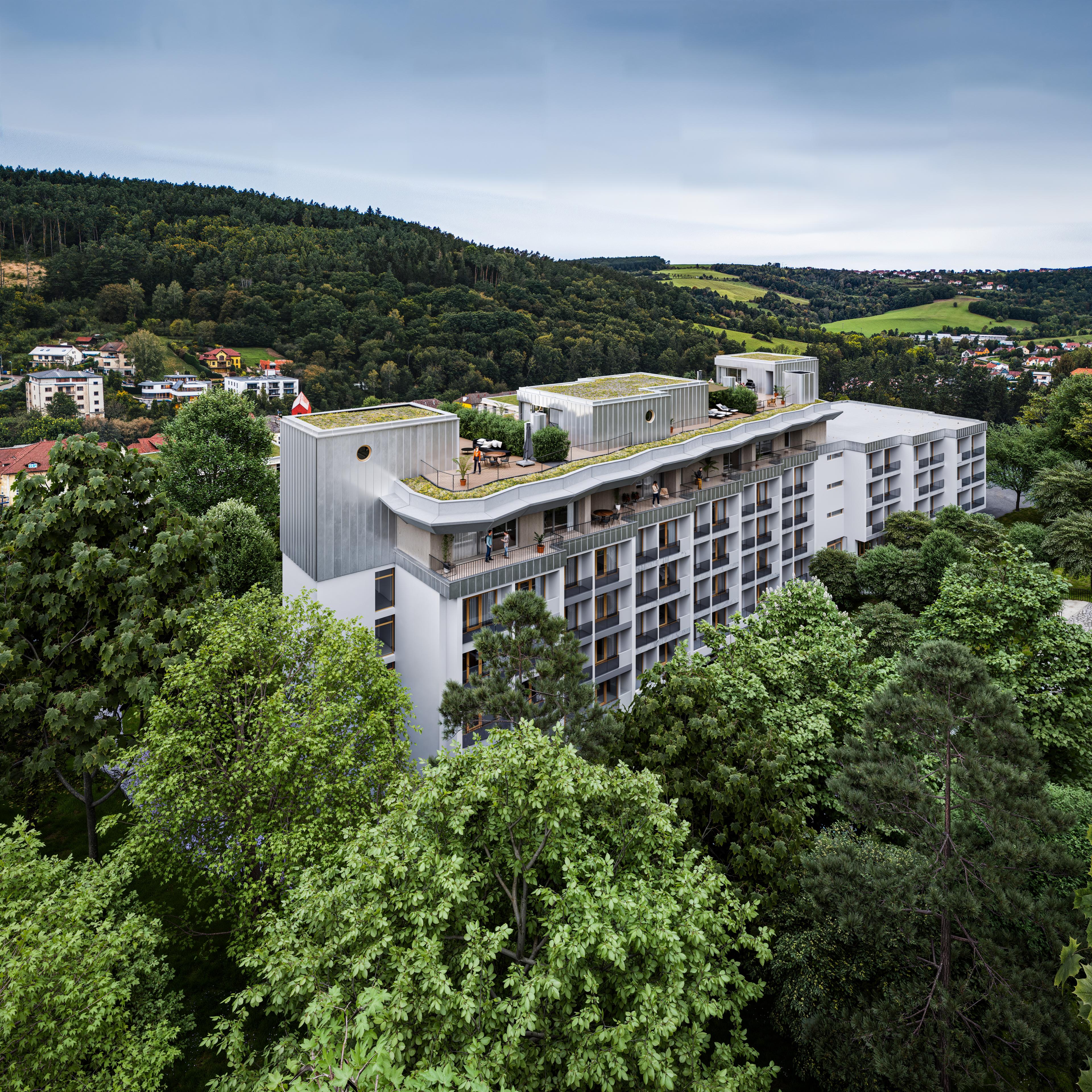LBNK – Apartment Buildings in Luhačovice — rooftop extension 1