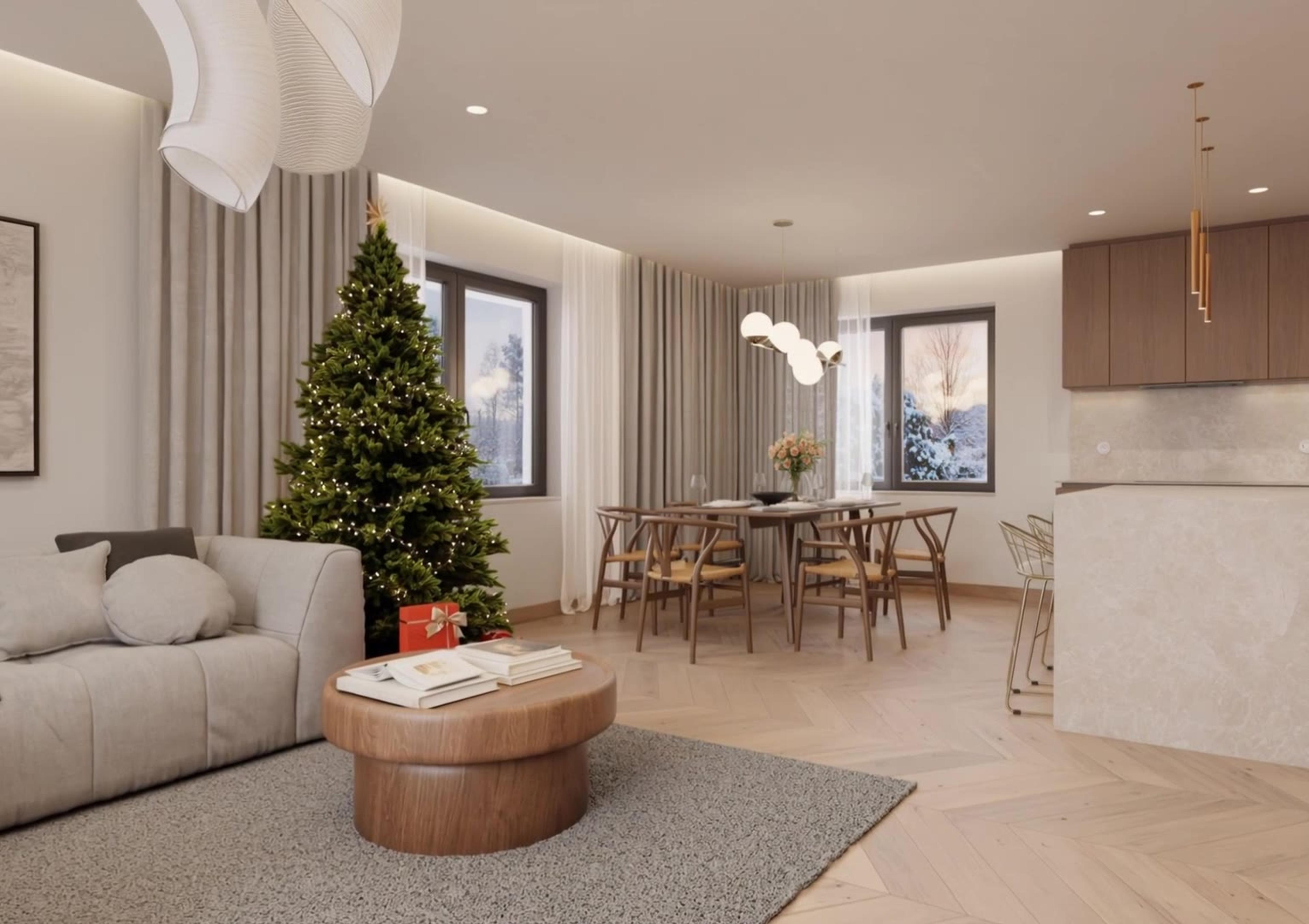 Schwarz Architekti – Family House — kitchen animation (Christmas tree)