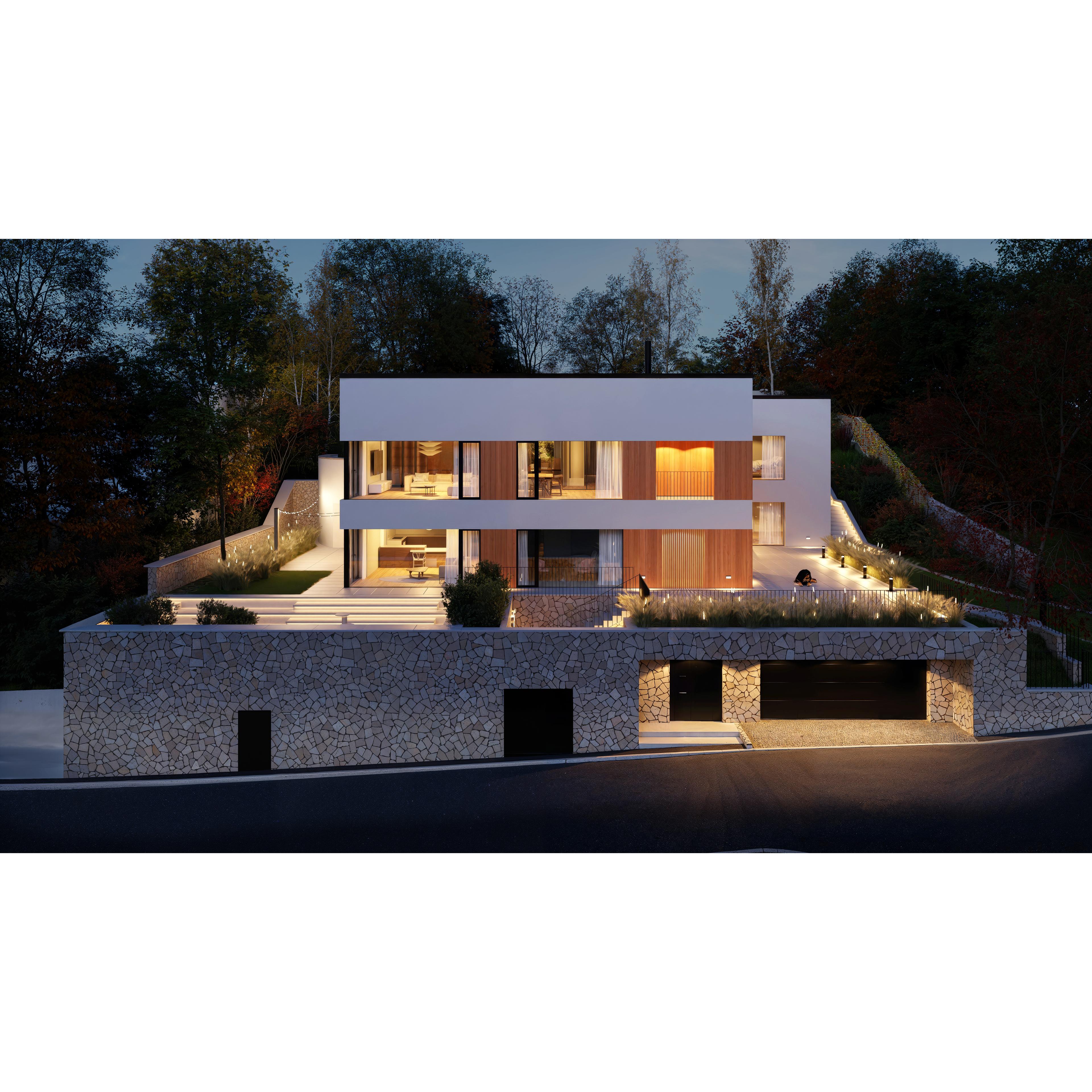 KOOA – Villa in Smíchov, Prague — night exterior view