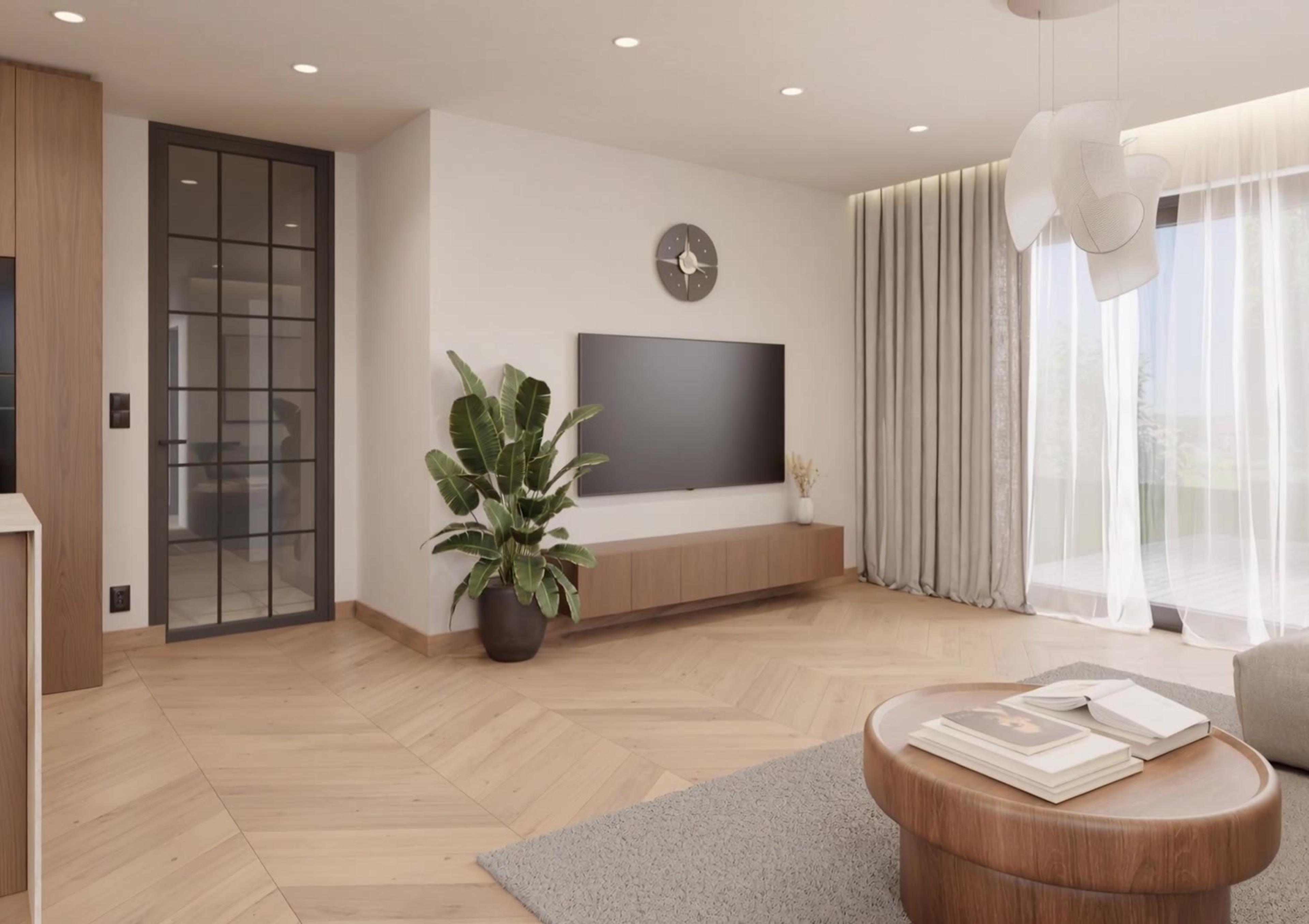 Schwarz Architekti – Family House — living room animation 1
