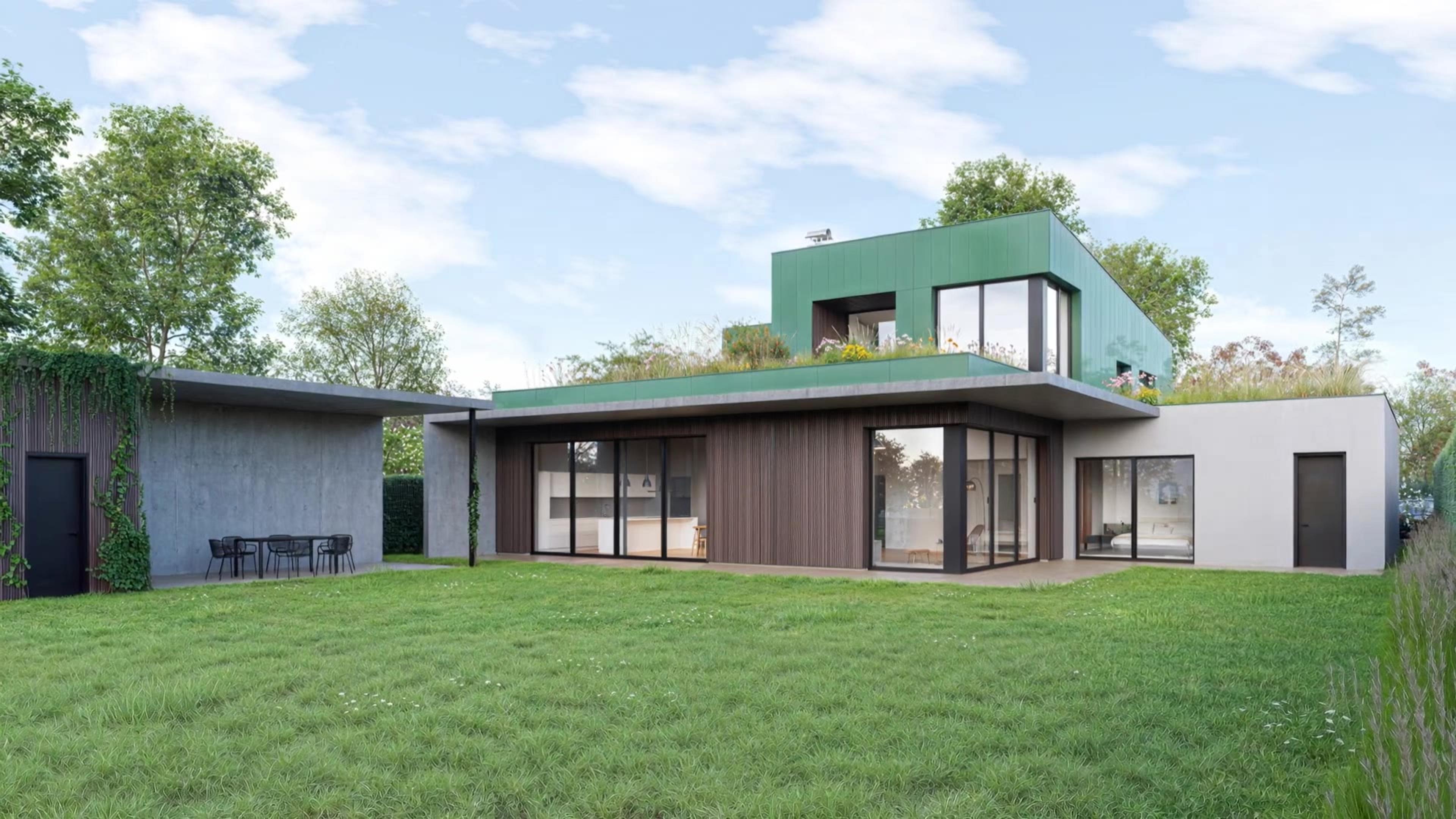 Adámek Architects – Villa Milan — exterior animation