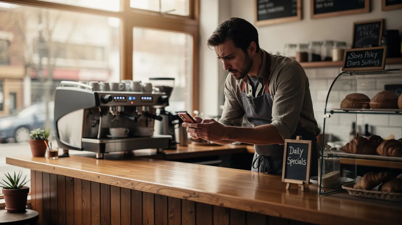 Coffee shop owner has a cash flow problem.