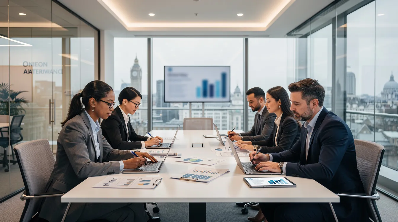 Corporate boardroom assessing corporate loans 