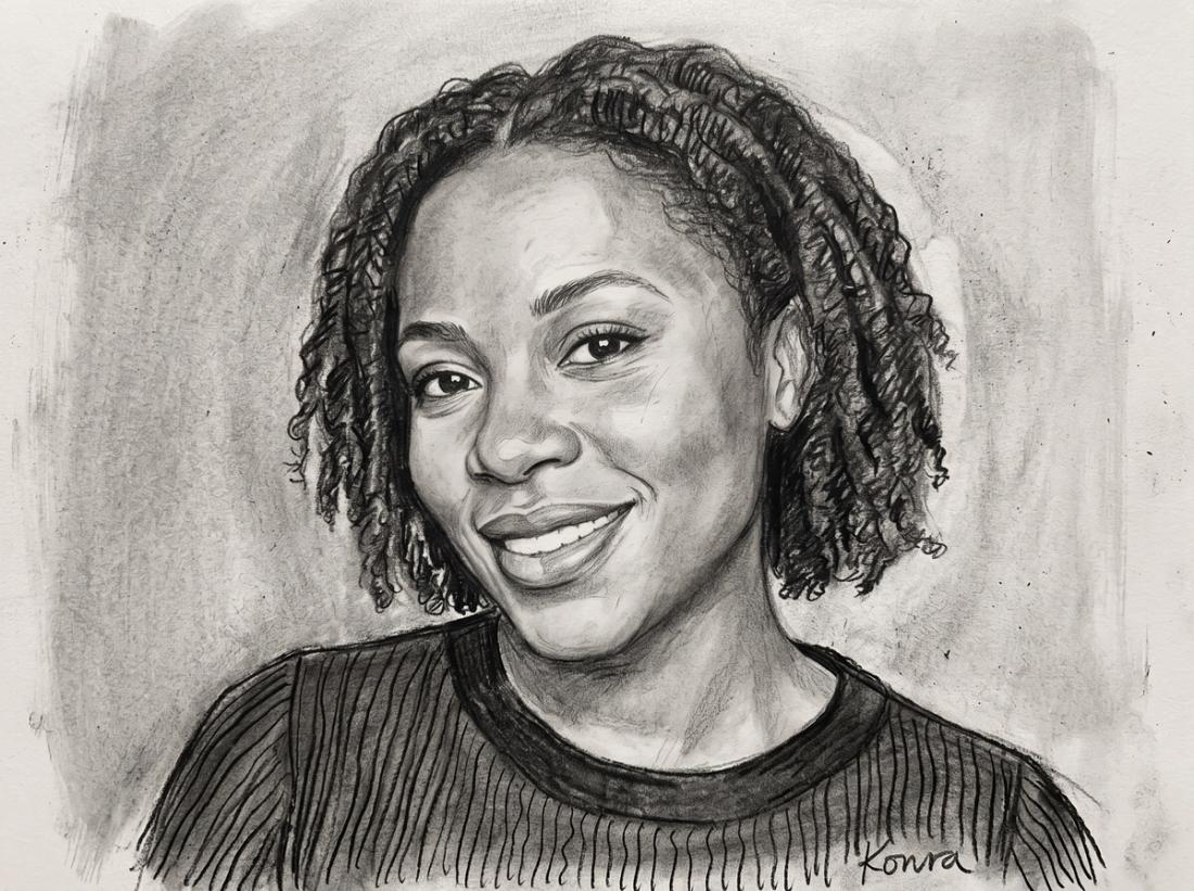 Charcoal portrait painted for Jessica