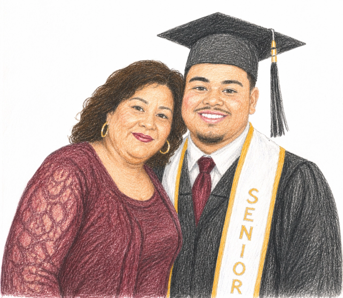 Pastel portrait painted for Kane