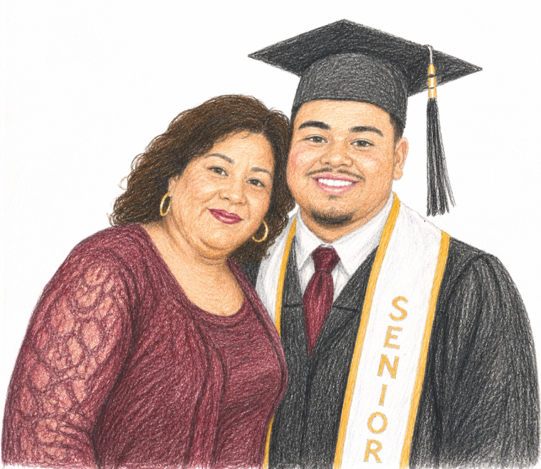 Pastel portrait painted for Kane