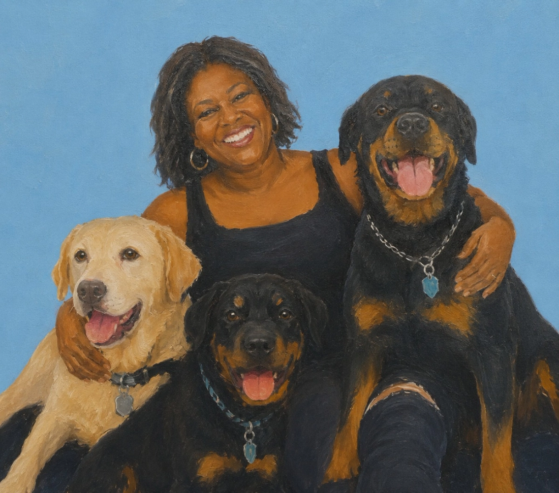 Acrylic portrait painted for Bella