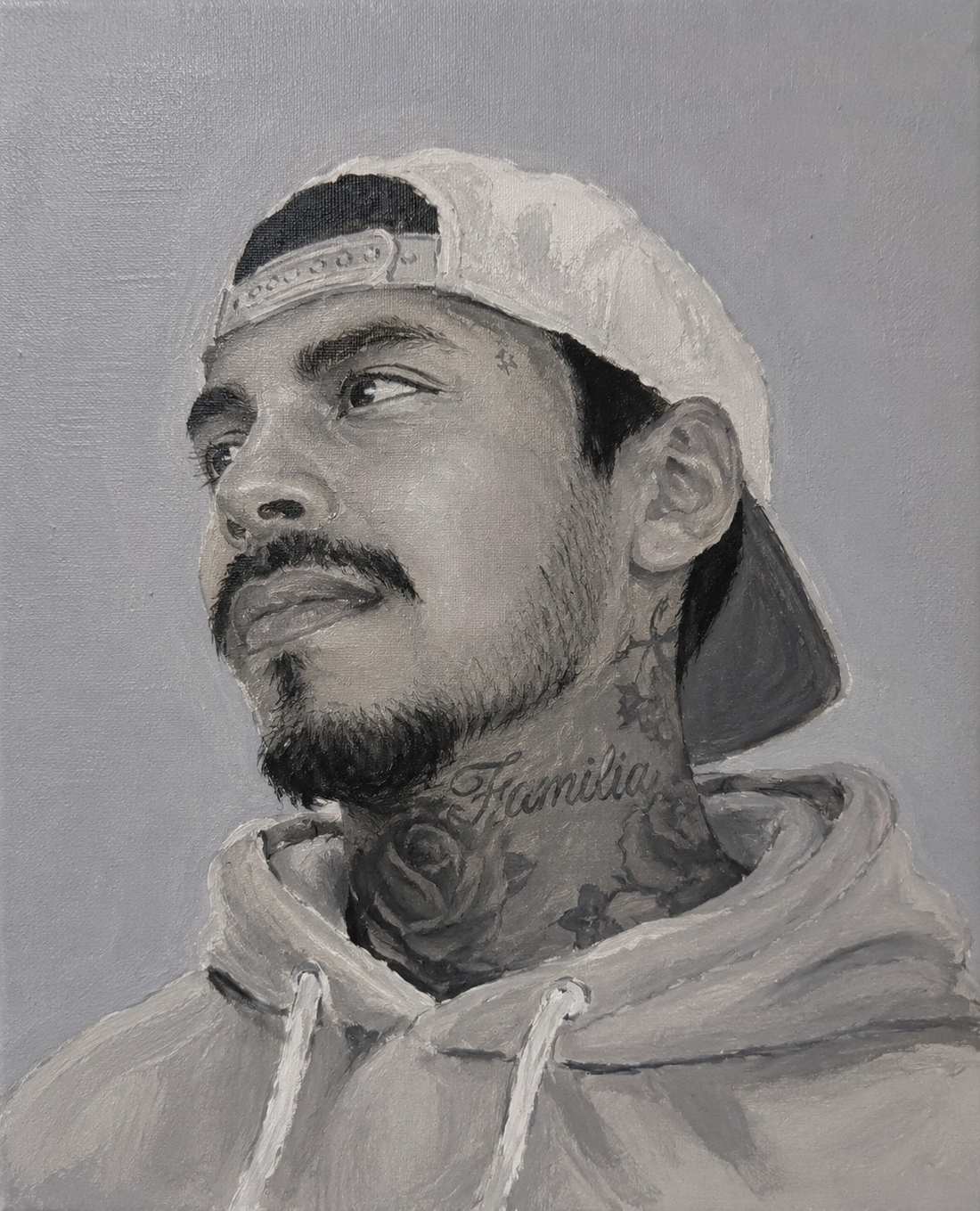 Charcoal portrait painted for Kai
