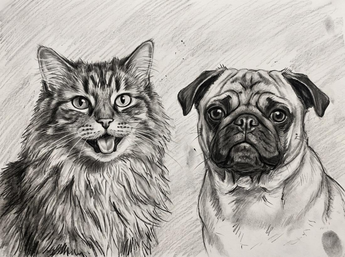 Charcoal portrait painted for Cole